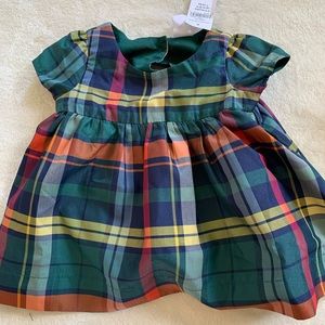NWT tartan silk dress baby gap